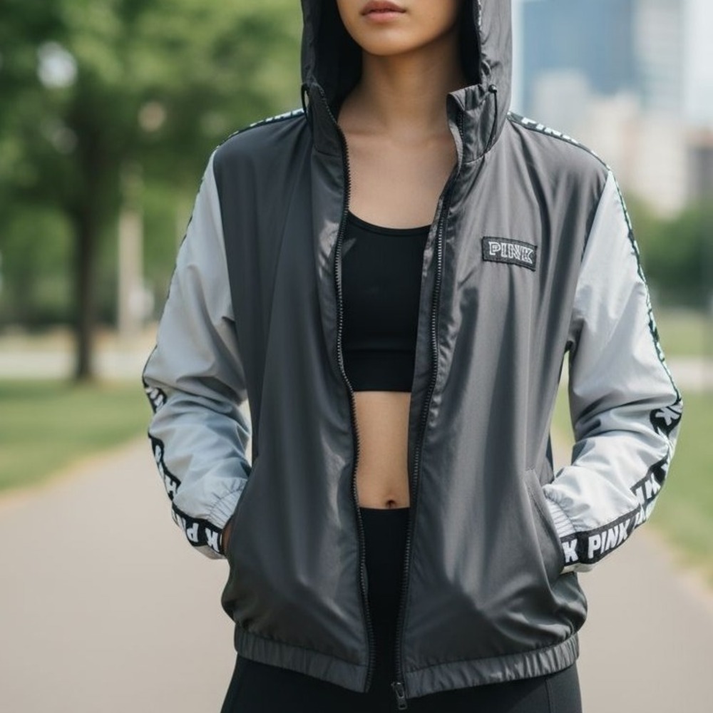 VS PINK black & white anorak